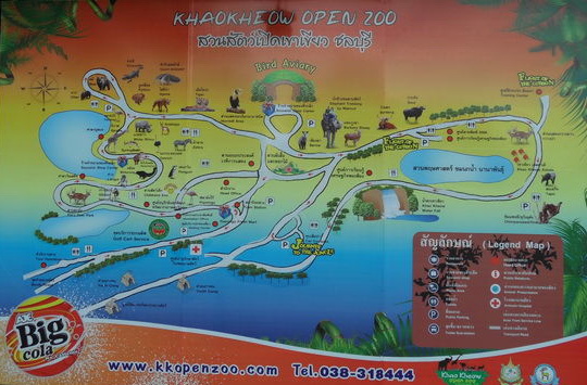 Karte Khao Kheow Open Zoo