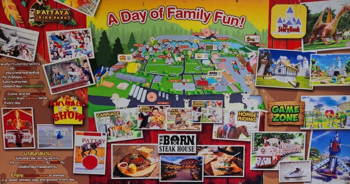 Plakat für rundgang schaffarm familienpark in pattaya
